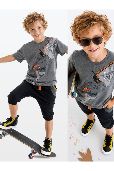 Denokids Summer Fun Boy's T-shirt Capri Shorts Set