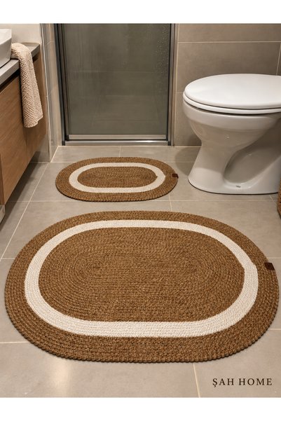 ŞAH HOME 2'li Oval Paspas Seti Çok Amaçlı Leke Tutmaz 40x60 + 60x90 cm