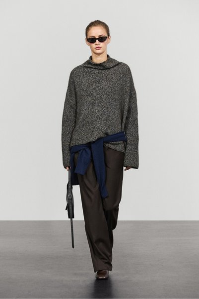 Massimo Dutti %100 yün muline kısa triko kazak