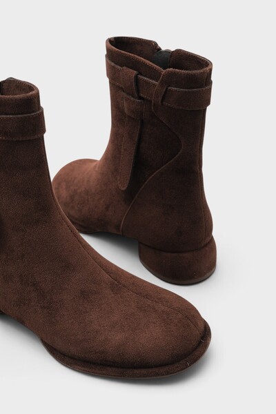 Capone Outfitters Emiline Yuvarlak Burunlu Kısa Topuklu Fermuarlı Kadın Bot