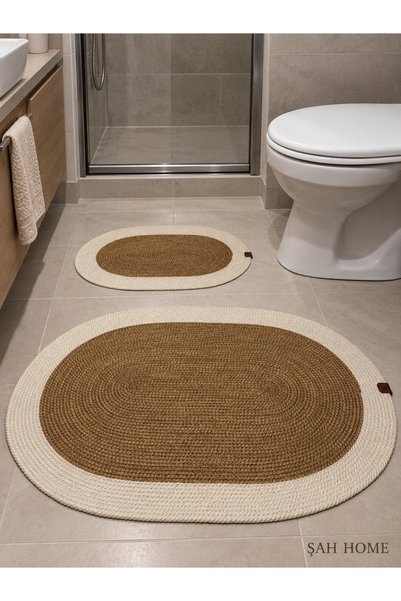 ŞAH HOME 2'li Oval Paspas Seti Çok Amaçlı Leke Tutmaz 40x60 + 60x90 cm