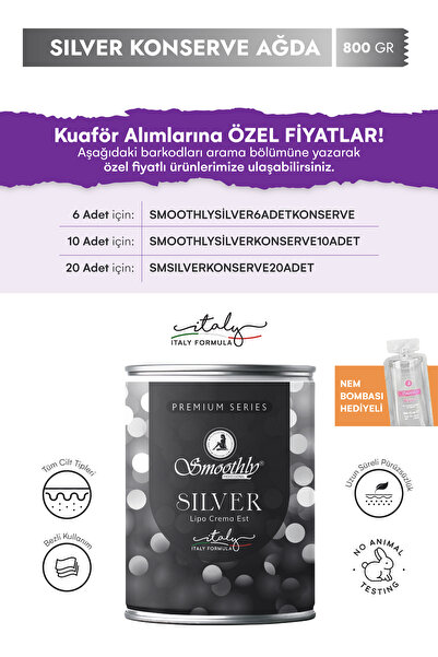 Smoothly Silver Konserve Sir Ağda 800ml - Profesyonel Konserve Ağda