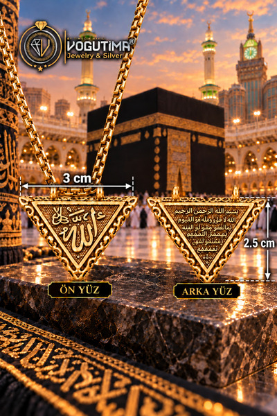 vogutima Erkek Kadın Çelik Kolye - Allah Ve Ayet'el Kürsi Yazılı Açılabilir M...