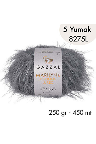 Gazzal Marilyn & Merinos Lurex 8275 L- 5 Yarns 250 Gr
