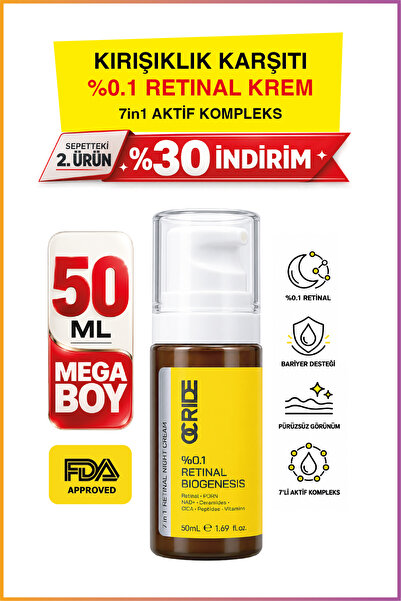 OCRIDE %0.1 Retinal Biogenesis Kırışıklık Karşıtı Gece Bakım Kremi 50 ml – PD...