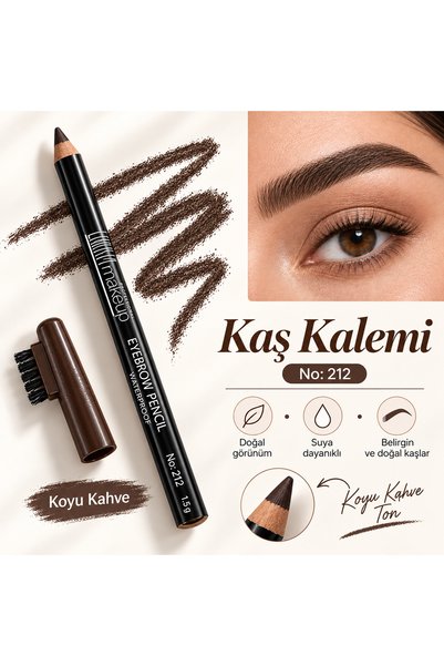 Carla Professional Make Up Özel Fırça Kapaklı Kaş Kalemi (Milk Chocolate) - E...