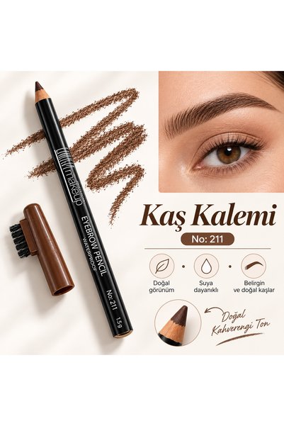 Carla Professional Make Up Özel Fırça Kapaklı Kaş Kalemi (Açık Kahverengi) - ...