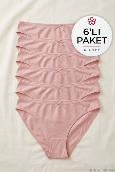YILDIZ Bambu Bikini Kadın Külot Pudra 6'lı Paket