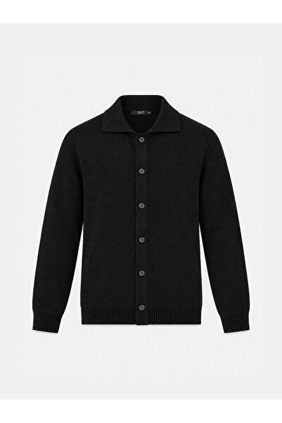 Xint Erkek Siyah Yumuşak Dokulu Regular Fit Hırka