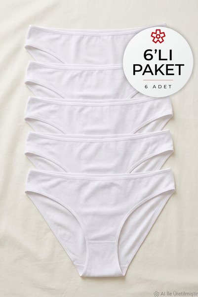 YILDIZ Bamboo Super Traceless Bikini Women's Panties White 6-Pack