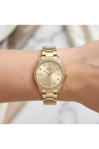 JG. Polo Club Gold Color Steel Case 2 Year Warranty Jpc.1124S02227M.14.290 Wo...