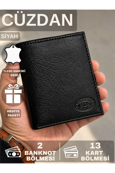 genuine leather company eds Erkek Siyah %100 Hakiki Deri Cüzdan