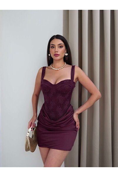 ESRAHELVACI Rochie din satin cu corset