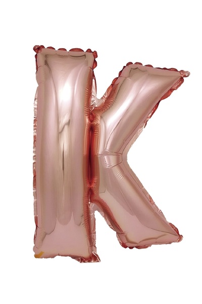 SDX Market Balon folie metalică auriu-roz, Mirific Party, litera K, 40 cm, co...