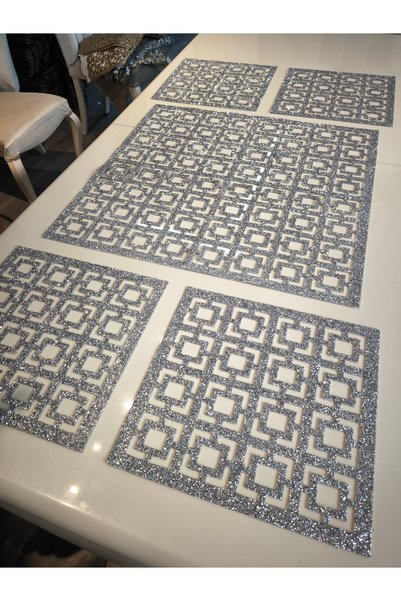 SEHARA Sehpa Örtü Seti/1ad.(60X60CM) Kare Orta Sehpa Runnerı,4 Ad.(33X33CM) Zigon Örtüsü/toplam 5 Parça/