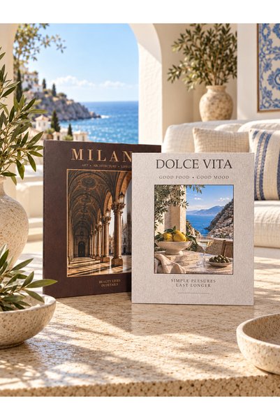 Milano & Dolce Vita Dekoratif Kitap Kutusu 2’li Set