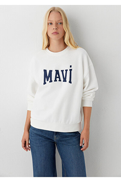 Mavi سويت شيرت إكرو مطبوع عليه شعار 1S10580-70057