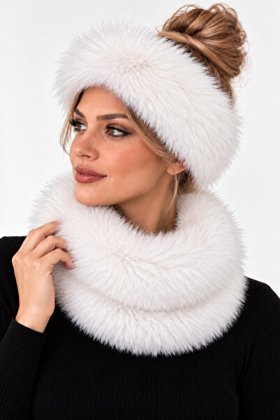 laviyonsa Set bandana și guler de blană Lolita (cu elastic pe spate)