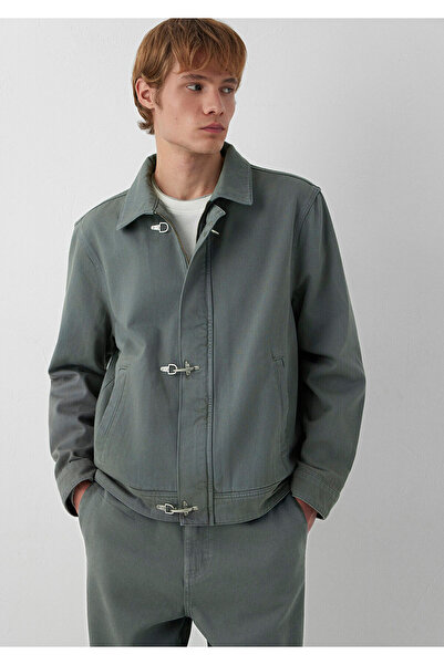 Mavi Yeşil Ceket Loose Fit / Bol Rahat Kesim 0120226-70132