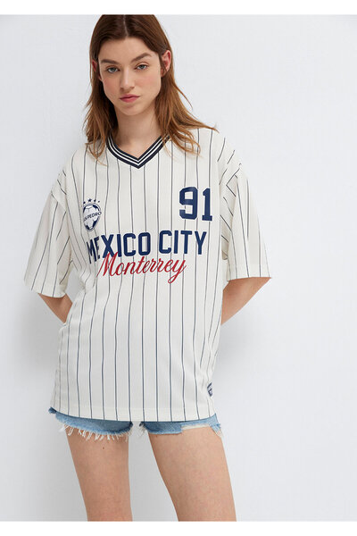 Mavi Mexico City Printed Striped Jersey Oversize / Wide Cut 1614374-91760