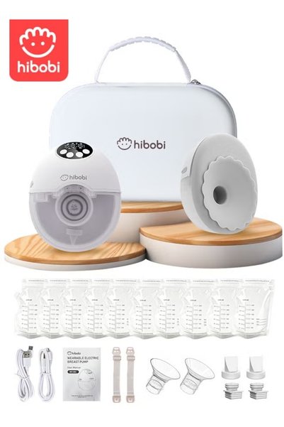 hibobi مضخة ثدي فاخرة قابلة للارتداء بدون استخدام اليدين - 4 أوضاع × 12 مستوى، ذاكرة ذكية، صامتة ولاسلكية