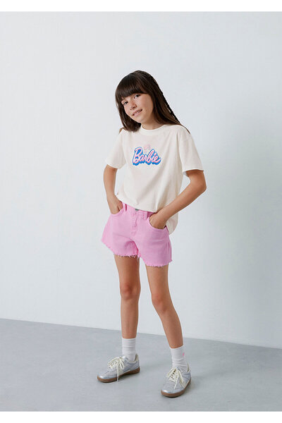 Mavi Barbie Printed Ecru T-Shirt Loose Fit / Comfortable Cut 7610453-70057