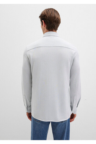 Mavi Dokulu Açık Gömlek Slim Fit / Dar Kesim 0211664-71476