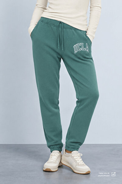 UCLA Pantaloni de trening pentru femei JULES, verzi, confortabili, din bumbac...