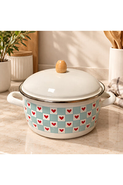ALEV EMAYE Enamel Frying Pan -22Cm- with Wire Strainer – Love Series |   Cove...