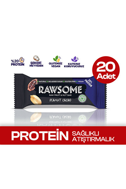 Rawsome Yer Fıstığı Ve Kakaolu Glutensiz Ve Vegan Yüksek Bitkisel Proteinli B...