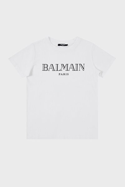 BALMAIN Tricou pentru copii din bumbac cu gât rotund - T SHIRT 6M8721 MX030 100