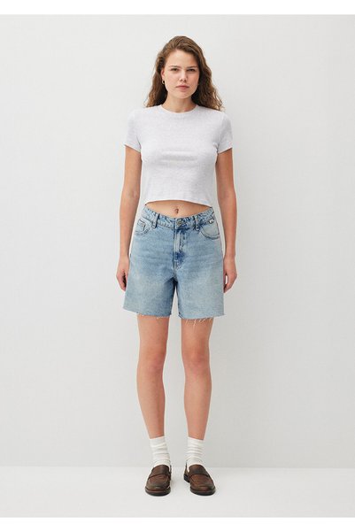 Mavi Crew Neck Gray Basic T-Shirt Fitted / Fitted Cut1600814-85438
