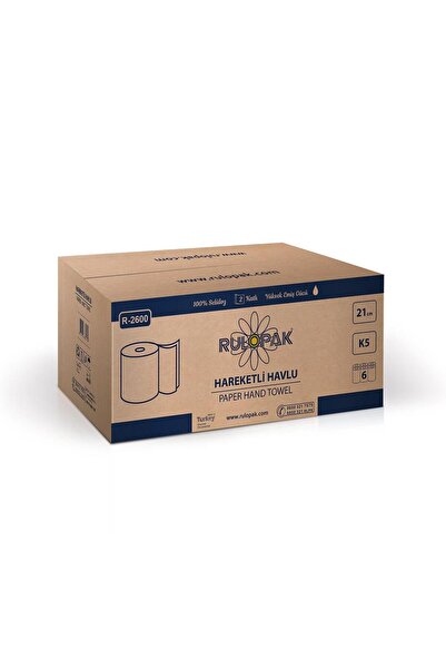 Rulopak Hareketli Kağıt Havlu 2 Katlı 21 Cm 80M 6'Lı Paket 5 Kg