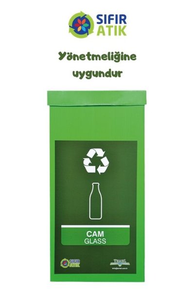 Temel Geri Dönüşüm Kutusu - Sıfır Atık Kutusu Yeşil (CAM)