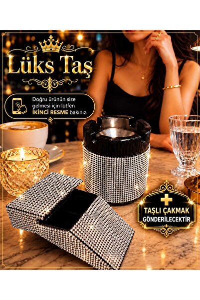 Lüks Taş Taşlı Kutu Ve Küllük [ Kısa Slim ]
