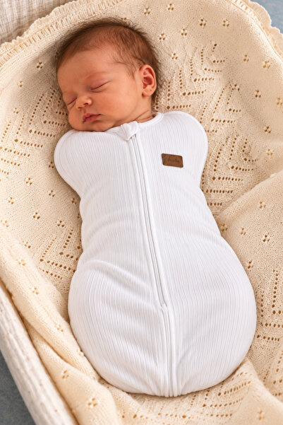 Rocha Baby Baby Swaddle Sleeping Bag 100% Cotton Ribbed with Zipper