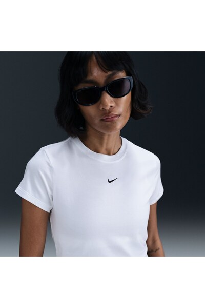 Nike W NSW NK CHLL KNT CRP Beyaz Kadın T-Shirt HF9538-101