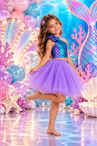 babysmile Mermaid Costume Skirt Crop Set
