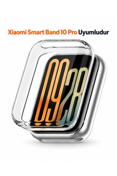 Dexmon Xiaomi Mi Band 10 Pro Uyumlu Şeffaf Silikon Kasa ve Ekran Koruyucu