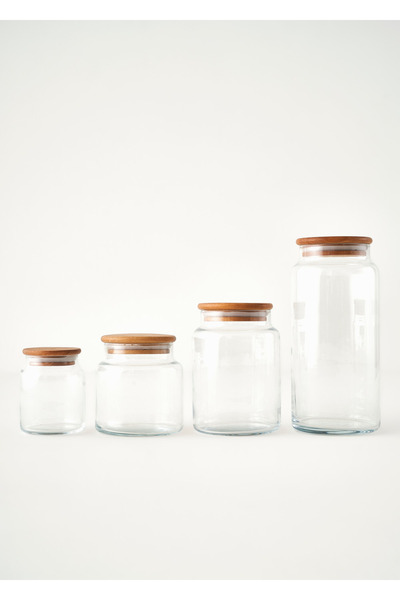 Bella Maison Joye 4-Piece Jar Set with Wooden Lid