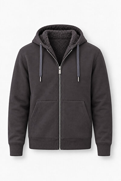 Valiberta Übergroßes Kapuzen-Sweatshirt mit Reißverschluss aus Plüsch-Innenfu...