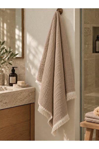 MAISON NAKSHATRA %100 Pamuk 4 Katlı 70 x 140 Müslin Banyo Havlusu & Peştemal