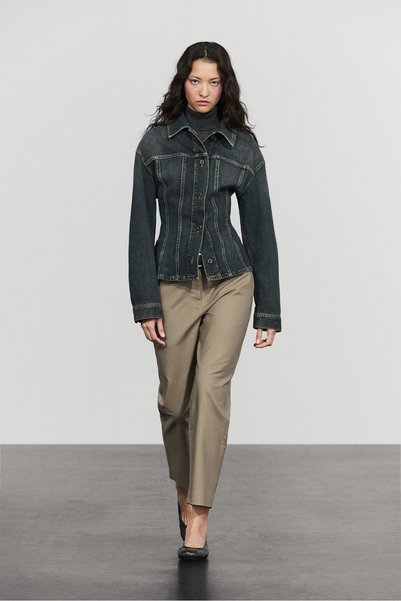 Massimo Dutti Pamuk karışımlı denim ince ceket