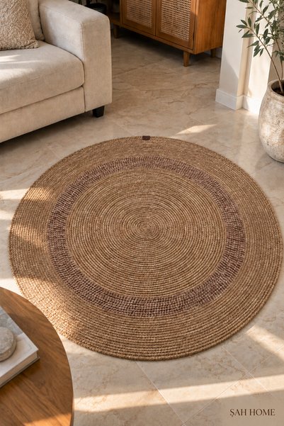 ŞAH HOME Yuvarlak Leke Tutmaz Dokuma Modern Dekoratif Salon Mutfak Halısı 100...