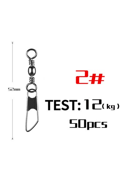 Choice Size 2 50Pcs Stainless Steel Snap Swivel Saltwater High Strength Snaps...