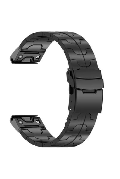 Choice5 Quick Fit 26mm Black Titanium Metal Strap For Garmin Fenix 7 8 47mm I...