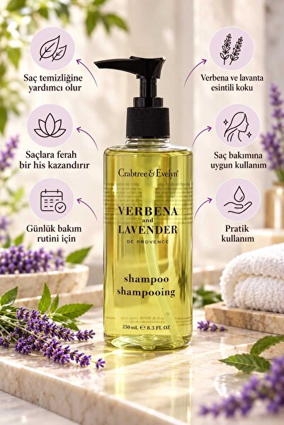 crabtree evelyn Crabtree & Evelyn Verbena and Lavender Shampoo - 250 ml