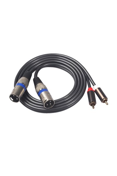 VODOOL 1.5m Dual XLR Male To Dual RCA Male Audio Line Black Audio Cable Adapt...