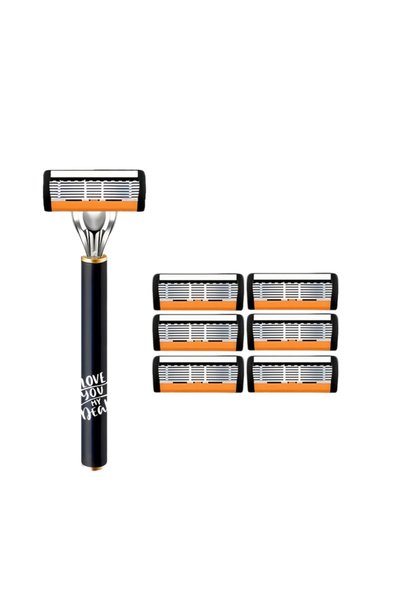 Choice4 1 handle 6blades 6 Blade Manual Razor for Men, Portable Travel Shaver...