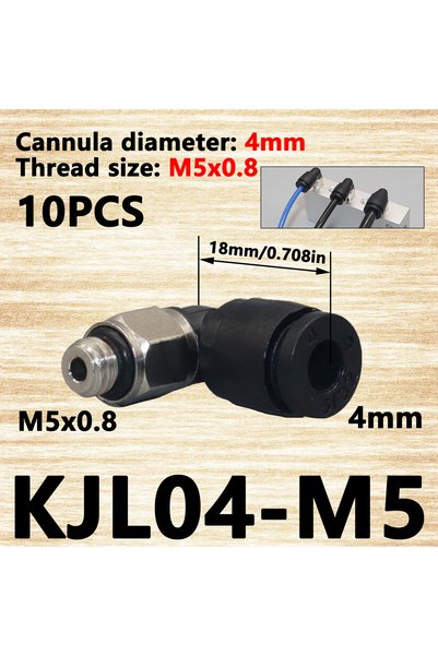 Choice6 KJL04-M5.10PCS 10PCS PL Mini Pneumatic Quick Connector Tube Hose 3mm ...